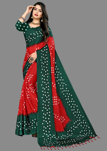 Henzila Printed Bandhani Silk Blend Saree
