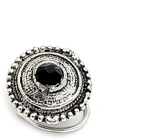 Yash Jewels Emporium Crystal Silver Plated Brass Nose Stud