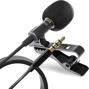 Gupta GBC 3.5mm Clip Collar Mic for Voice Recording, Lapel Mic Mobile, YouTube Video's Pc, Laptop, Android Smartphones, DSLR Camera, Full Support for iOS Devices (Black) Camera Microphone