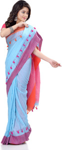 TANTLOOM Striped Handloom Pure Cotton Saree