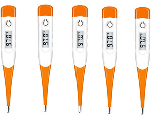 MCP Flexible Tip Orange Waterproof Digital Thermometer Pack of -5 Flexible tip Waterproof Dual Scale Fahrenheit & Celsius Thermometer