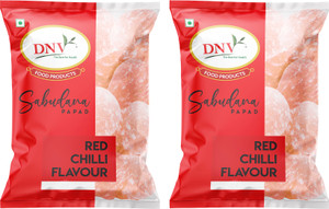 DNV Natural Red Chilli Flavour Sabudana Papad 140gm | Gluten Free | Fasting Friendly | Tapioca Papad | Sago Papad, Pack of 2 Masala Papad (Pack of 2)