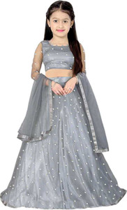 Femisha Creation Girls Lehenga Choli Party Wear Embellished Lehenga, Choli and Dupatta Set