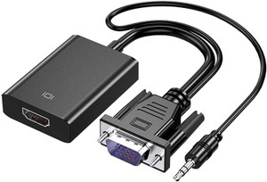 dhruvga  TV-out Cable VGA to HDMI Adapter Converter Cable with Audio Port 1080p HD Video Converter for PC Laptop TV Box Projector (DHV-ADP-0029)