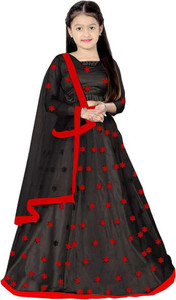 Clothes Shop Girls Lehenga Choli Ethnic Wear Embroidered Lehenga, Choli and Dupatta Set