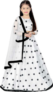 Clothes Shop Girls Lehenga Choli Ethnic Wear Embroidered Lehenga, Choli and Dupatta Set