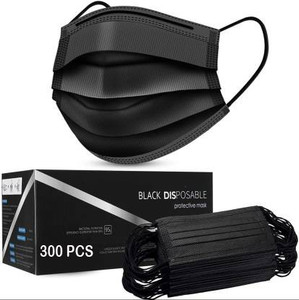 Vaghani 300 Pcs With Nose Pin Black Units With Nose Pin Disposable Iso Mark 3 Ply Pharmaceutical Breathable Surgical Pollution Face Mask Respirator with 3 Layer For Men, Women, Kids 3 Ply Surgical Mask (300 Piece) ( Black ) Surgical Mask With Melt Blown Fabric Layer