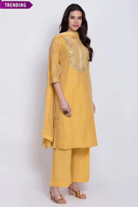 BIBA Printed Kurta, Palazzo & Dupatta Set