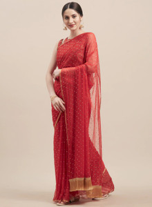 Febo Fashion Embellished Bollywood Nylon Saree