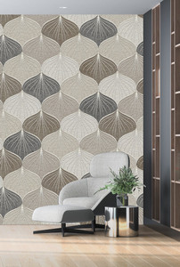 DWELLSINDIA Decorative Grey, Brown Wallpaper