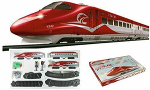 SR Toys Tigers Bullet Train Set with Light and Sound & Track High Speed Electric