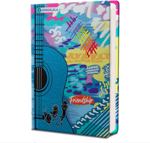 Jhingalala Friendship Design Hard Bound Undated A5 Diary Notebook (20 X 14.5 CM, 80 GSM, 190 Ruled Perforated Pages) Diary for Best Friend, Gift for Friendship Day A5 Diary Ruled 190 Pages