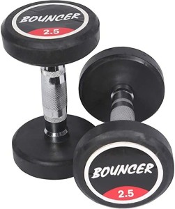 vnh Pair of 2.5 Kg Rubber Coated Bouncer Dumbbells (2.5Kg X 2) Fixed Weight Dumbbell