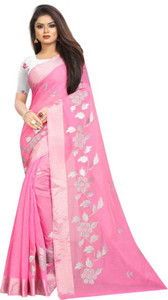 ANKITFASHION Embroidered Chanderi Cotton Linen Saree