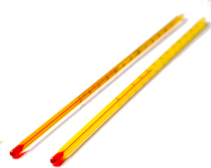 THE LABWORLD thermometer -10 to 110 degrees celsius pack of 2, 300mm for laboratory industrial and household temperature measurement of liquids and chemicals with plastic case Thermometer with Fork Kitchen Thermometer