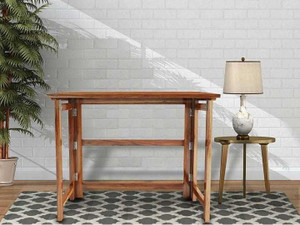 Tamannaartpalace Sheesham Wood Foldable Study Table (Pre-Assembled) Natural Honey Finish) Solid Wood Study Table