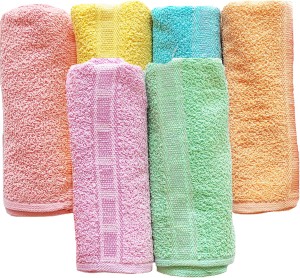 BIndian Hand Towels Set of 6 Piece for wash Basin Soft & Super Absorbent, Multicolor Napkins (6 Sheets) GAJARI Cloth Napkins