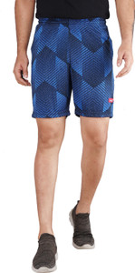 CARLTRON Chevron/Zig Zag Men Blue Sports Shorts