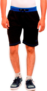 Vego Solid Men Black Bermuda Shorts