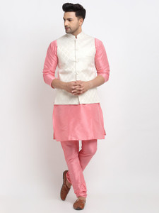 kaifoo Men Kurta Churidar Ethnic Jacket Set