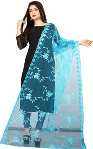 akshar llc Net Embroidered Women Dupatta