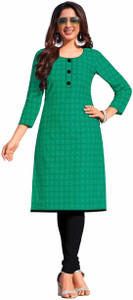 Miraan Women Checkered Straight Kurta