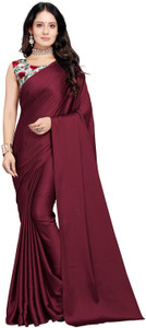 ANANT DESIGNER STUDIO सॉलिड फैशन साटन ब्लेंड साड़ी