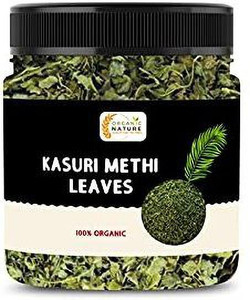 ORGANIC NATURE Kasuri Methi Fenugreek Leaves Dried Methi Leaves 75 Gram (Jar Pack)