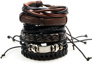 University Trendz Leather Bracelet Set