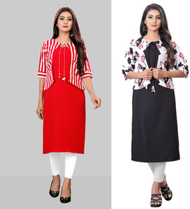 HD CREATION Women Kurta Ethnic Jacket Set