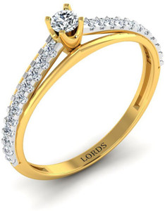 LORDS JEWELS Rapped Crown Solitaire Ring 14kt Diamond Yellow Gold ring