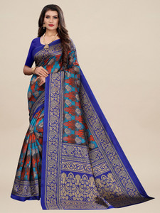 Ratnavati Self Design, Printed Bhagalpuri Silk Blend, Art Silk Saree