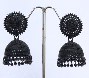 Sshine Metal Oxidised Silver Jhumka Earrings for Women & Girls Metal Jhumki Earring