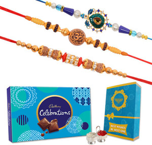 Rakhi Nation Rakhi with Chocolate Combo-CADBURY-KB-AU-AGRakhi Set Assorted Gift Box
