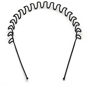 KK CRAFT Zigzag Headband For Unisex Wavy Hair Band For Boys And Girls ,Black Metal Zig Zag Wave Hairband - Unisex (Pack of 1) Hair Band
