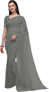 IRIS Self Design, Solid/Plain Bollywood Georgette Saree