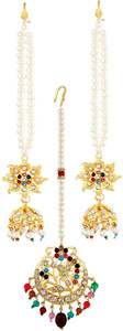 hurrio Mother of Pearl Gold-plated Multicolor, White Jewellery Set