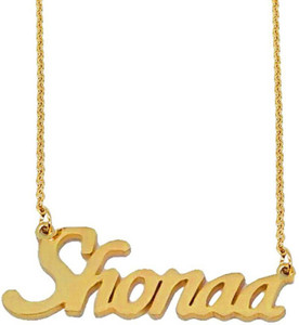 Shiv Jagdamba Valentine Gift Shonaa Name Necklace Pendant Chain for Boys And Mens Titanium, Gold-plated Stainless Steel Pendant Set