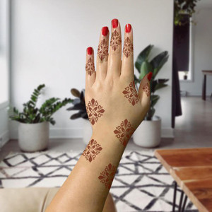 IVANA'S Ivana's Stencil Premium Collection DIY Kit For HAND, Full Design Henna Tattoo Stencil Set for Women, Girls & Kids, Attractive Design Temporary Tattoo - PRH-09