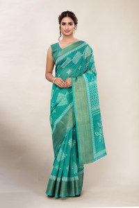 Varanga प्रिंटेड बॉलीवुड कॉटन ब्लेंड साड़ी