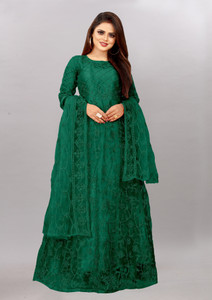 Julee Net/Lace Embroidered Gown/Anarkali Kurta & Bottom Material