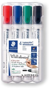 STAEDTLER Lumocolor 351 WP4 Bullet Tip Whiteboard Marker - Pack of 4