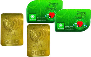 Clickfly Anti Radiation Gold Chip and Bio Health Card (Pack of 4) Anti-Radiation Card