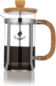 Octavius French Press Coffee & Tea Maker | Heat Resistant Borosilicate Glass Body with Superior Stainless Steel Filtration System 7 Cups Coffee Maker