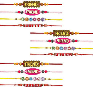Tuelip Set of 12 Resham Silk Thread Fancy Colorful Friendship Band For Friendship Day Boys & Girls