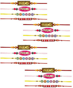 Tuelip Set of 16 Resham Silk Thread Fancy Colorful Friendship Band For Friendship Day Boys & Girls