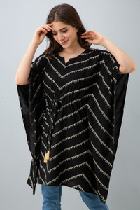 RAABA Floral Print Rayon Women Kaftan