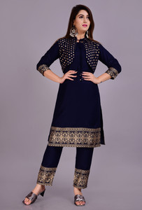 Yahana Women Kurta Pant Ethnic Jacket Set