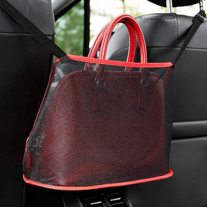 KolorFish Car Net Pocket Handbag Holder, Car Mesh Organizer, Car Backseat  Organizer, Barrier of Backseat Pet Kids (Red Without Pocket) Car Side Seat 