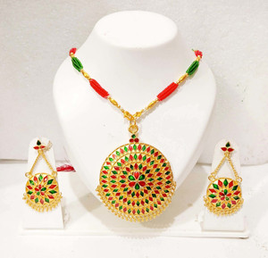 balaji gold Copper Gold-plated Multicolor Jewellery Set